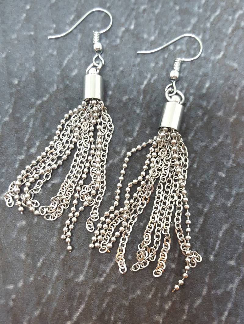 Silber Metall Quaste Ohrringe von WEEDsByRose