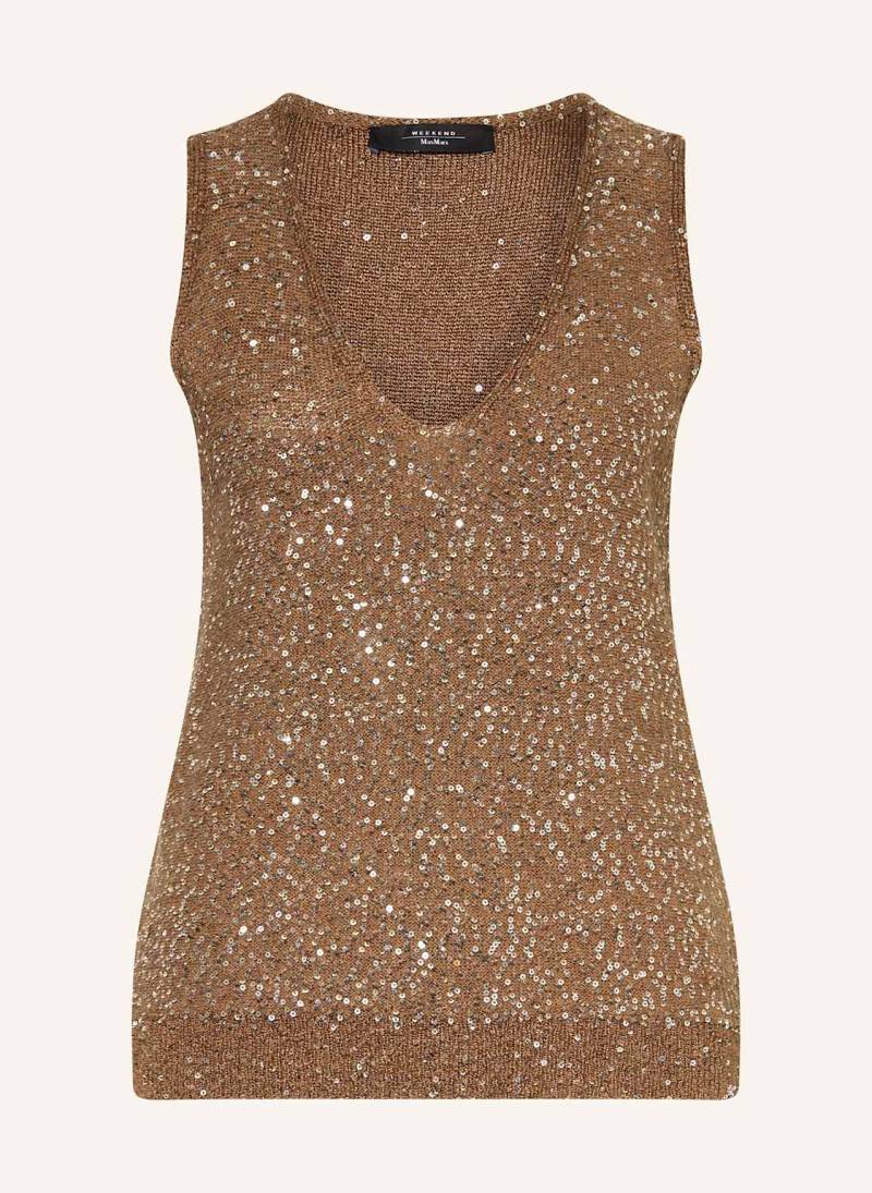 Weekend Max Mara Stricktop Acaici Mit Pailletten beige von WEEKEND Max Mara