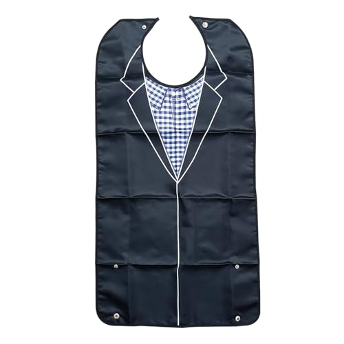 WEESTAAMO Lätzchen für Erwachsene Mehrweg Waschbar, Ess-Schürze Kleidungsschutz, Schlabberlatz für Senioren, Geschenk zur Rente für Männer Frauen Ältere Menschen Behindert (1) von WEESTAAMO