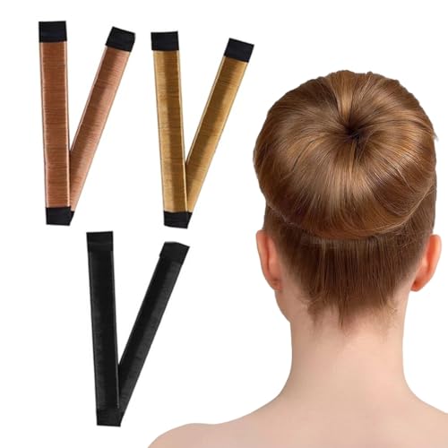 Dutt Maker,3 Stück,Magic Hairstyle Aid Dutt Band für Damen Kinder,Dutt Haarschmuck,Easy Hair Bun Maker,Haar Donut Snap Roll Bun Werkzeug,Braid Halter Werkzeug von WEGLOK
