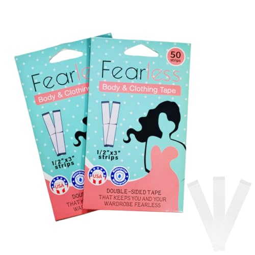 Fashion Tape Doppelseitig, 100 Stück, geeignet für alle Stoffarten und Garment Tape, BH Tape für Mode Körper Clothing Zubehör Abendkleidung Hemden Tape, selbstklebend mit starkem Halt, 85x12MM von WEGLOK