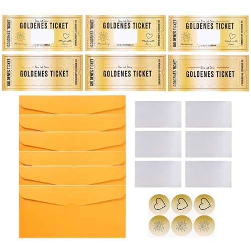 Geschenkkarte zum selber ausfüllen mit Rubbellos, 6 Sets, Rubbelkarte zum beschriften-Geschenke, Goldenes Ticket mit Rubbelkarte, Rubbellos selber machen Geschenke für Frauen Freundin Geschenkkarte zum selber ausfüllen mit Rubbellos, 6 Sets, Rubbelkarte zum beschriften-Geschenke, Goldenes Ticket mit Rubbelkarte, Rubbellos selber machen Geschenke für Frauen Freundin von WEGLOK