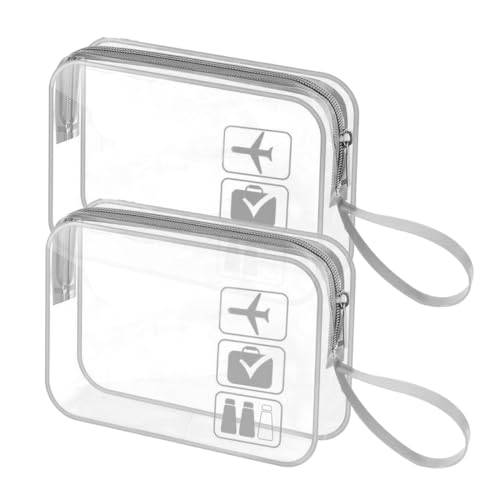 Kulturbeutel Transparent,2 Stück,Flughafen-konforme Tasche,Flüssigkeiten Beutel Handgepäck TSA-geprüft Kosmetiktasche,Reisezubehör für Männer, Frauen von WEGLOK