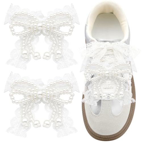 WEGOODZF Perlenschleifen-Charms: 2 x Schleifen-Clip-On-Dekorationen für Damen, Weiss/opulenter Garten, Einheitsgröße WEGOODZF Perlenschleifen-Charms: 2 x Schleifen-Clip-On-Dekorationen für Damen, Weiss/opulenter Garten, Einheitsgröße von WEGOODZF