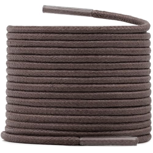 WEGOODZF Rund Dünne Gewachst Schnürsenkel: 2MM Business Baumwolle Schuhbänder für Herren Damen Lederschuhe 2 Paar 70CM Dunkelbraun von WEGOODZF
