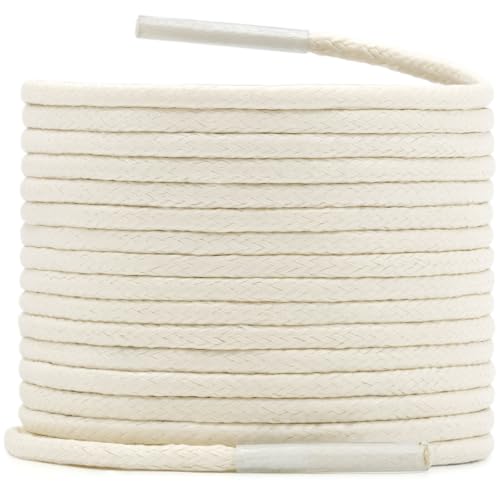 WEGOODZF Rund Dünne Gewachst Schnürsenkel: 2MM Business Baumwolle Schuhbänder für Herren Damen Lederschuhe 2 Paar 80CM Beige von WEGOODZF