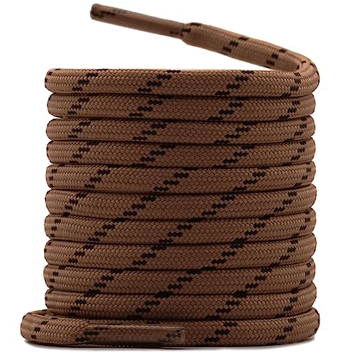 WEGOODZF Runde Boots Wanderschuhe Schnürsenkel: 100CM Rotbraun Schwarz 4,5MM Dick Arbeitsschuhe Schuhbänder für Herren Damen 2 Paar von WEGOODZF