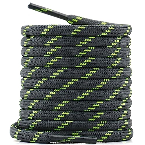 WEGOODZF Runde Boots Wanderschuhe Schnürsenkel: 120CM Dunkelgrau Grün 4,5MM Dick Arbeitsschuhe Schuhbänder für Herren Damen 2 Paar von WEGOODZF