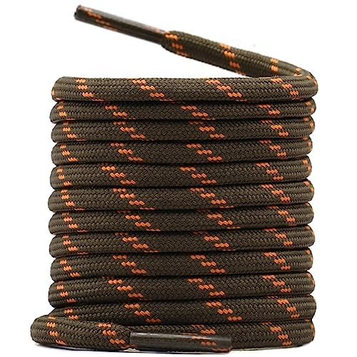 WEGOODZF Runde Boots Wanderschuhe Schnürsenkel: 120CM Hellbraun Orange Punkte 4,5MM Dick Arbeitsschuhe Schuhbänder für Herren Damen 2 Paar von WEGOODZF