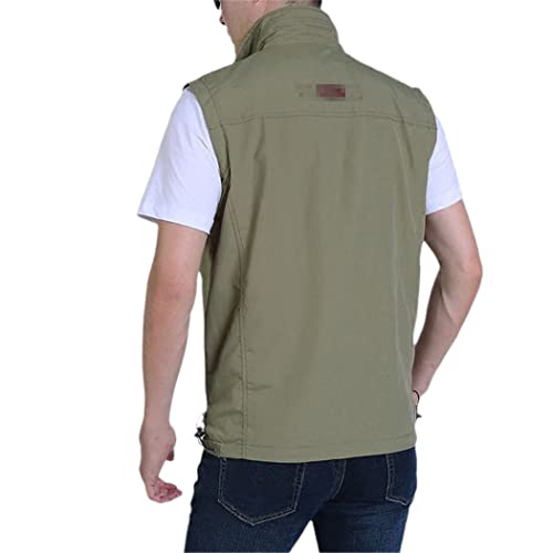 Dünner Freizeitmantel für Herren, Weste mit vielen Taschen, normale Weste mit Sommerreißverschluss, Outdoor-Reiseweste für Frühling und Herbst, tägliche Freizeit-Sportweste, ärmellose Arbeitsjacke für männliche Sommerfotografen von WEGUKRI