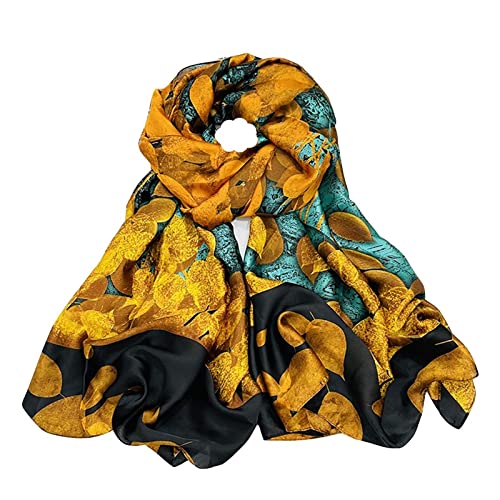 WEIGEER Silk Scarf Women Shawl White Neckerchief Long Head Wrap Thin Scarf Beach Women Hijab Belt Vintage Bridal Shawl Binder Chiffon Scarf Black von WEIGEER