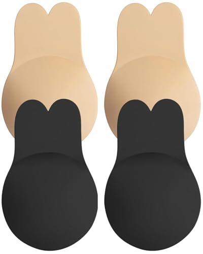 Klebe BH Push up Sticky Bra Rückenfrei Trägerloser BH Ohne Träger Klebe-BHS,Nippelpads,Unsichtbar Klebebh Strapless Invisible Wiederverwendbare Bra Große Brust Nipple Cover für Rückenfrei Kleidung(M) von WEIMEIH