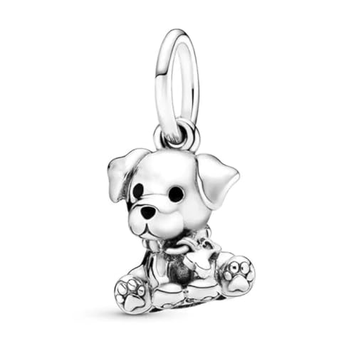 WEIMU Charms Stopper 925 Sterling Silber für Armband mit Gummi Clip Stopper Charms für Bead Charm Armband Anhänger Spacer (Silber Labrador) von WEIMU