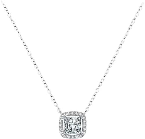 WEIMU Kette Dame Silber Herz Halsketten 925 Sterling Silber Liebe Herz Anhänger Halskette Liebe Einstellbare Silber Halskette Frauen Geburtstag Weihnachten (Silber 5) von WEIMU