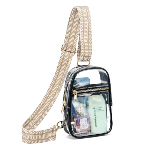 Transparente Schultertasche für Damen, Bauchtasche, Geldbörse, Stadion-zugelassen, kleine transparente Crossbody-Brusttaschen für Konzerte, Farbe 6 von WEIMZC