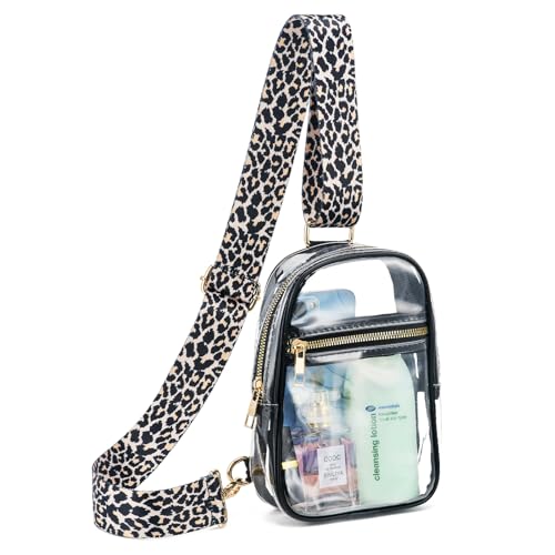 Transparente Schultertasche für Damen, Bauchtasche, Geldbörse, Stadion-zugelassen, kleine transparente Crossbody-Brusttaschen für Konzerte, Farbe: 21 von WEIMZC