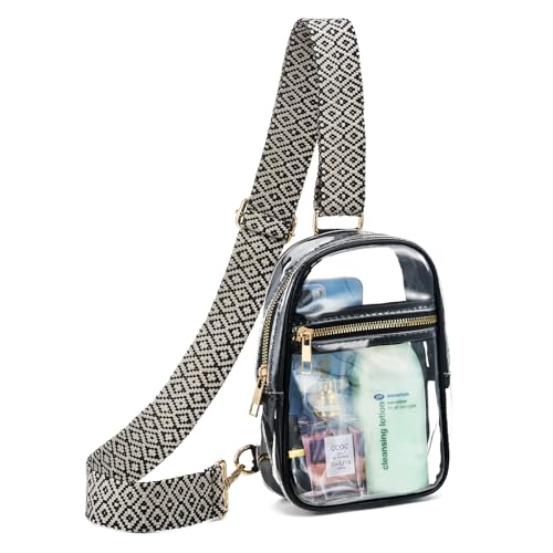 Transparente Schultertasche für Damen, Bauchtasche, Geldbörse, Stadion-zugelassen, kleine transparente Crossbody-Brusttaschen für Konzerte, Farbe: 38 von WEIMZC