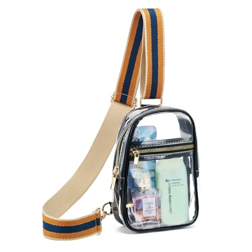 Transparente Schultertasche für Damen, Bauchtasche, Geldbörse, Stadion-zugelassen, kleine transparente Crossbody-Brusttaschen für Konzerte, Farbe11 von WEIMZC