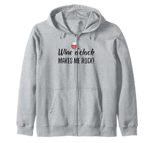 Wine o'clock, Geschenk Damen, mit Lustigen Spruch, Aufdruck Kapuzenjacke Wine o'clock, Geschenk Damen, mit Lustigen Spruch, Aufdruck Kapuzenjacke von WEIN REIN SCHÜTT