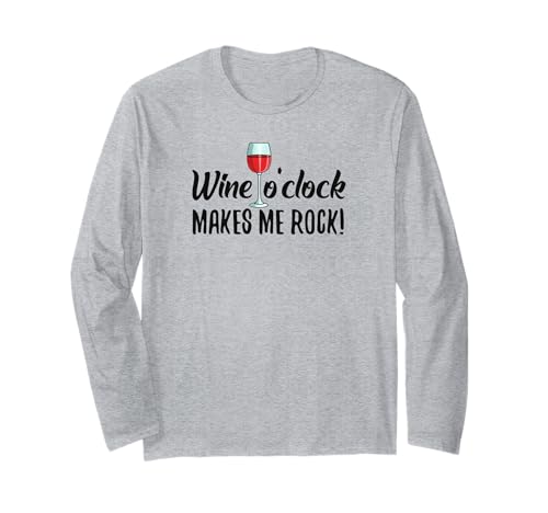 Wine o'clock, Geschenk Damen, mit Lustigen Spruch, Aufdruck Langarmshirt Wine o'clock, Geschenk Damen, mit Lustigen Spruch, Aufdruck Langarmshirt von WEIN REIN SCHÜTT