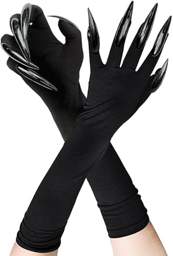 Halloween Handschuhe Mit Langen Fingernägeln - Schwarze Krallen Kostümhandschuhe für Karneval Cosplay Party Halloween Handschuhe Mit Langen Fingernägeln - Schwarze Krallen Kostümhandschuhe für Karneval Cosplay Party von WEINIBAO
