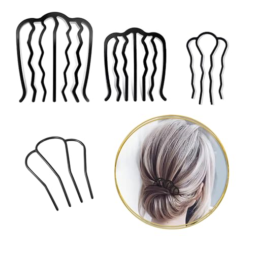 WEIPUER 4 Stück Haargabel Clip Vintage Haar Seitenkämme U Form Zähne Legierung Farbe Haarnadel Stick Frauen Haar Styling Werkzeug Zubehör von WEIPUER