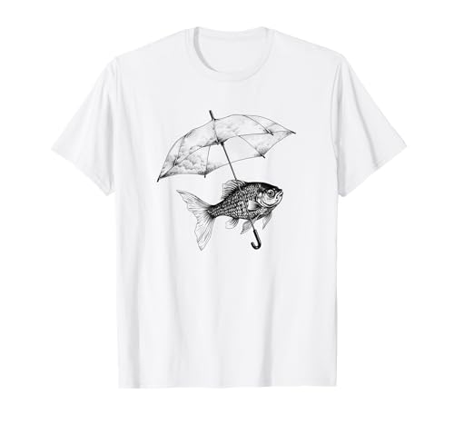 Weirdcore Aesthetic Weird Funny Meme Goldfisch Regenschirm T-Shirt von WEIRDCORE GOLDFISCH