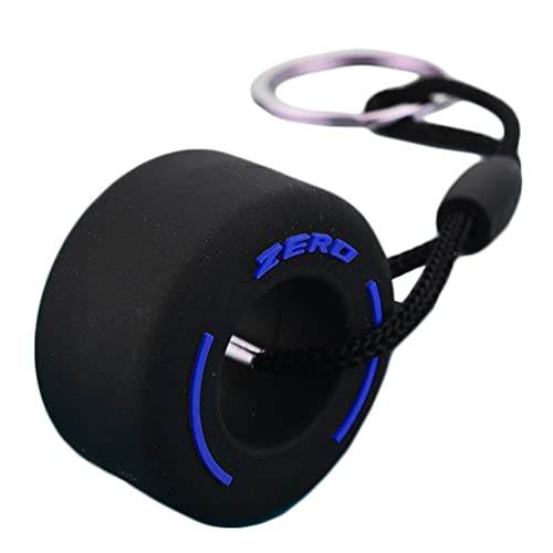 Kreativer kleiner Reifenanhänger Auto Schlüsselanhänger PVC Weich Gummi Reifen Schlüsselanhänger Dekoration Auto Zubehör für Männer Frauen Weich PVC Rad Reifen Auto Schlüsselanhänger Geschenk, blau, S von YEHJDSMD