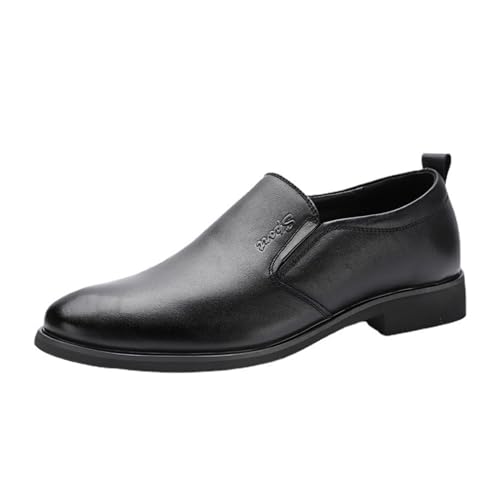 WEISIDA Große Herrenschuhe Frühling und Herbst Runde Zehe Business Lederschuhe City Casual Set Füße Herren Papa Herrenschuhe (Color : 18367Black, Size : 37 EU) von WEISIDA