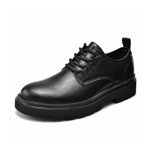 WEISIDA Herrenschuhe Sommer britischen Stil schwarz lässige Lederschuhe Herren Business formelle Kleidung große Kopf Arbeit Flut Schuhe (Color : 801Black, Size : 44 EU) von WEISIDA