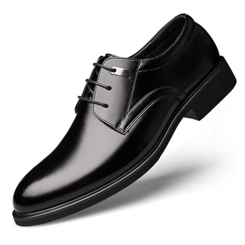 WEISIDA Vier Jahreszeiten große Low-Top-Herrenschuhe Herren-Innenerhöhung formelle Business-Hohllederschuhe Herren-Rindsleder-Hochzeitsschuhe Bräutigamschuhe (Color : Black Four Season Style, Size : von WEISIDA