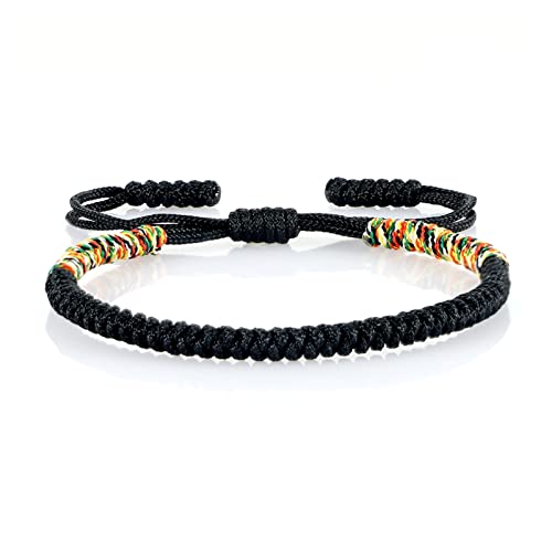 WEISSBIGR Armband für beste Freunde, Handknoten, buddhistisches geflochtenes Armband, Damen und Herren, Paar, verstellbarer Seilschmuck (Metallfarbe: Seil 6) (einfarbiges Seil 2) von WEISSBIGR