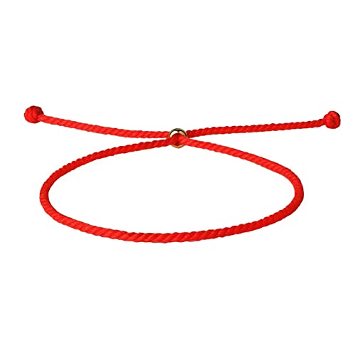 WEISSBIGR Handgewebtes rotes Schnur-Armband, modisches Paar-Armband, einfacher Baumwollschnur-Freundschaftsschmuck (Metallfarbe: A) (Rot A) von WEISSBIGR