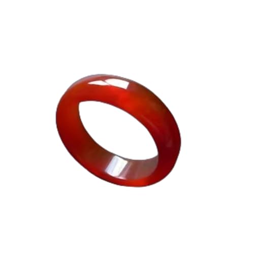 WEISSBIGR Jade-Ringe für Frauen, Schmuck, Geschenk, Talismane, Amulett, geschnitzte Edelsteine, Zubehör, Chalcedon-Edelstein, luxuriöser natürlicher Ring (Gem Color: Red, Ring Size: 6) von WEISSBIGR