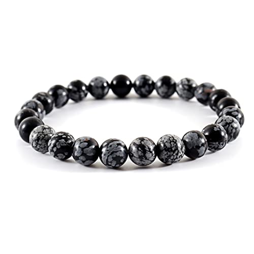 WEISSBIGR Klassisches Steinperlen-Armband, handgefertigtes Steinperlen-Kettenarmband für Herren, Schmuckgeschenke für Herren und Damen (Hauptsteinfarbe: Breite 10 mm, Metallfarbe: 14) von WEISSBIGR