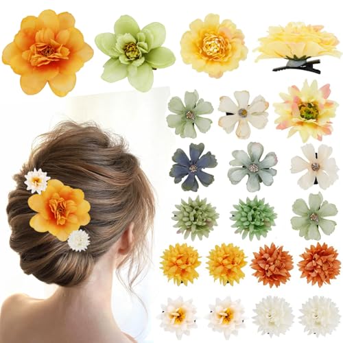 20 PCS Blumen Haarklammer, Blumen Haarspangen Damen, Bunt blume Haarklammer, haarspange blume, Tropische Hawaii-Strand-Haarspangen, geeignet für Frauen und Mädchen von WEITAPYT