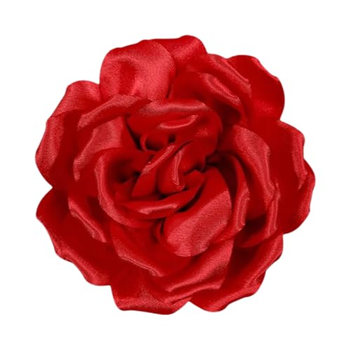 Rosen Blume Haarspange, Rose Brosche Stoff, Rosen Haarnadel, Blumenbroschen, Haarclip Rose, Brosche Haarnadel Zwei in Einem, Geeignet für Mädchen und Damen zu Partys und Hochzeiten(Rot) von WEITAPYT