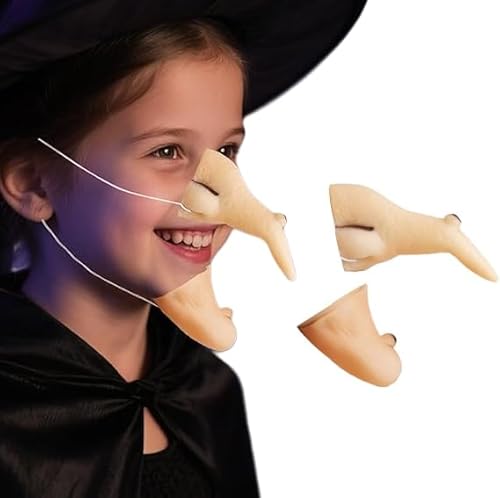WEITAPYT Hexennase für Erwachsene, Hexennase und Hexen Kinn, Hexe Zubehör, Hexennases für Kinder,Hexen Nase, Geeignet für Halloween-Maskerade-Rollenspiel-Kostümparty-Requisiten von WEITAPYT
