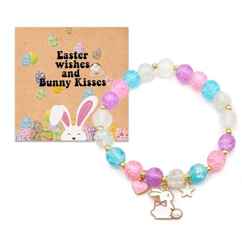 WEITAPYT Kaninchen Schmuck Armband, Hasen Armband Kinder, Armband Hase Mädchen, Cartoon Armband, Armband mit Charms Kinder, Kommt mit Karte, Geeignet als Ostergeschenk für Mädchen(C) von WEITAPYT