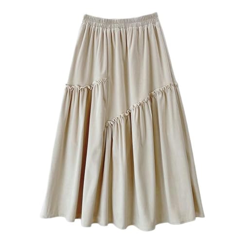 Lässiger Midi-Langer Samtrock für Frauen 2023 Herbst Winter Modedesign Patchwork Hohe Taille Mittellanger Rock Weiblich-Aprikose-Einheitsgröße Lässiger Midi-Langer Samtrock für Frauen 2023 Herbst Winter Modedesign Patchwork Hohe Taille Mittellanger Rock Weiblich-Aprikose-Einheitsgröße von WEITING