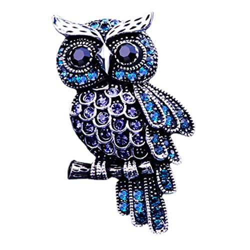 WEITING Strass Eule Brosche - Strass Kristall Elegante Eule Mode Brosche Pin,Eule Brosche Pin Schals Schal Clip für Damen Damen von WEITING
