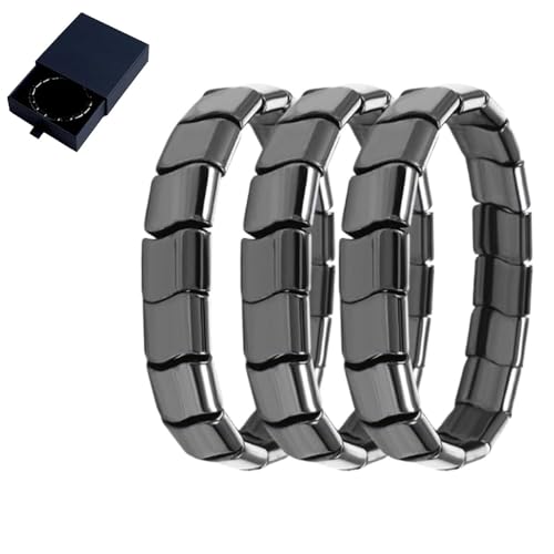 Sweevly Hämatit-Armband, Hemys Hämatit-Armband für Herren, Stretch-Armbänder mit Natursteinperlen – Stilvolles, stapelbares Design. Stärken Sie Ihre innere Stärke für Selbstvertrauen und Tatkraft (3) von WEIWOGU