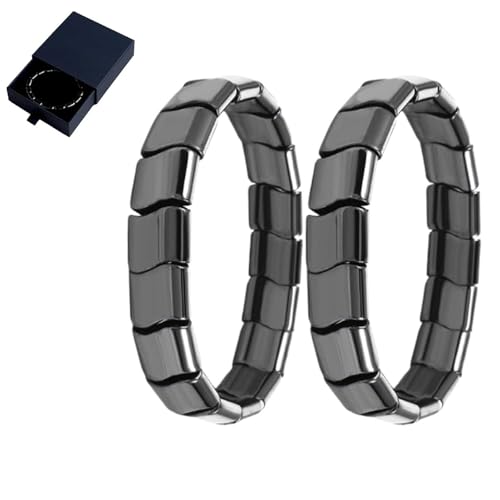 Sweevly Hämatit-Armband, Hemys Hämatit-Armband für Herren, Stretch-Armbänder mit Natursteinperlen – Stilvolles, stapelbares Design. Stärken Sie Ihre innere Stärke für Selbstvertrauen und Tatkraft (2) von WEIWOGU
