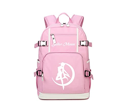 WEIXIER-bag Rucksack|Backpack|DaypackAnime Sailor Moon Pink Bedruckte Oxford-Stoff-Schultasche für Mädchen-Schüler-Rucksack für Schule,Uni,Outdoor,Sport,Camping,Wanderausflug,Reise,Pinic usw. von WEIXIER-bag