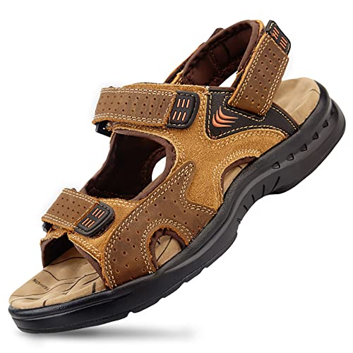 Leder Männer Sandalen Sommer Herren Strand Sandalen Männer Mode Hausschuhe Outdoor Lässige Turnschuhe,3,42 EU von WEIXINMWP