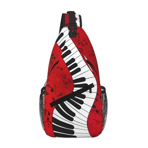 WEIXNCXCJ Klavier Keyboard Musik Notizen Sling Brust Umhängetasche Männer Casual Schulterrucksack für Reisen von WEIXNCXCJ
