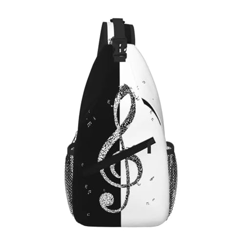 WEIXNCXCJ Musik Musiknoten Sling Brust Umhängetasche Männer Cooler Schulterrucksack für Camping Biking von WEIXNCXCJ