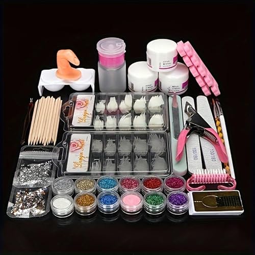 Acryl-Nageldesign-Werkzeug-Set, Acryl Nagelset Gelnägel Starterset, Professionelles Nägel Selber Machen Acrylgel für Nägel Nagelkunst-Werkzeuge Zuhause, Salon, Frauen, Mädchen, Anfänger Acryl-Nageldesign-Werkzeug-Set, Acryl Nagelset Gelnägel Starterset, Professionelles Nägel Selber Machen Acrylgel für Nägel Nagelkunst-Werkzeuge Zuhause, Salon, Frauen, Mädchen, Anfänger von WEIYI