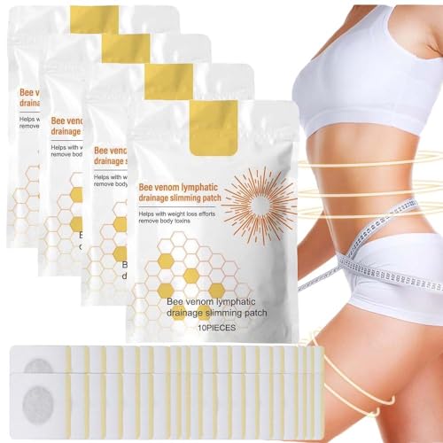Bienengift Pflaster Zum Abnehmen,Bienengift Lymphdrainage Schlankheitspflaster,Bienengift Lymphdrainage,Bienengift-Lymphdrainagepflaster FüR Frauen Und MäNner (40pcs) von WEIYIXIN