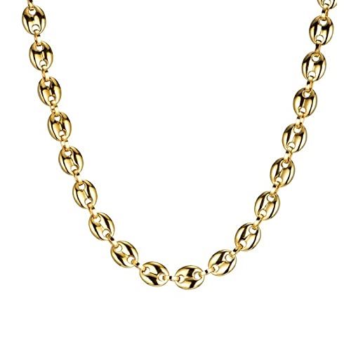 WEIYIing Einfache Goldfarbe Bohnenkette Halskette Klassische Mode Männer und Frauen Casual Hip-Hop Party Schmuck,Gold von WEIYIing